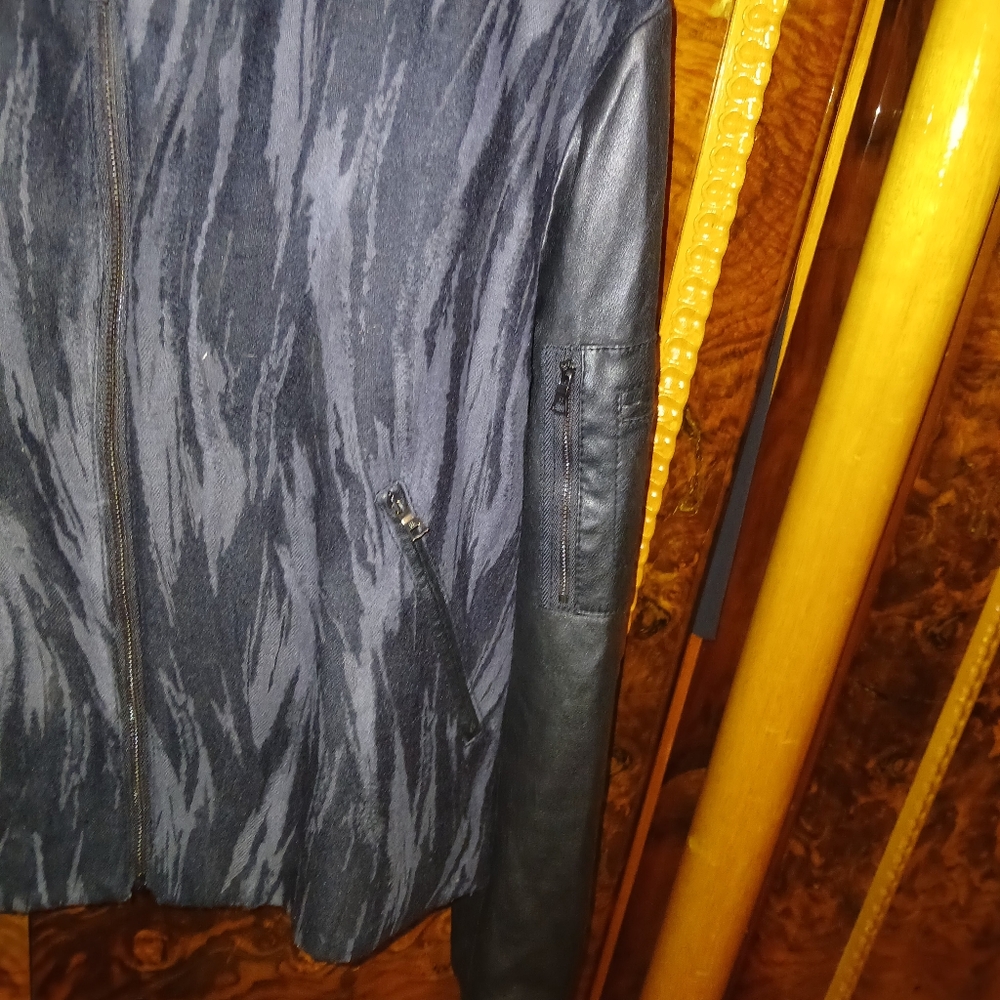 Womens Black Patterned Bomber Jacket - image 4